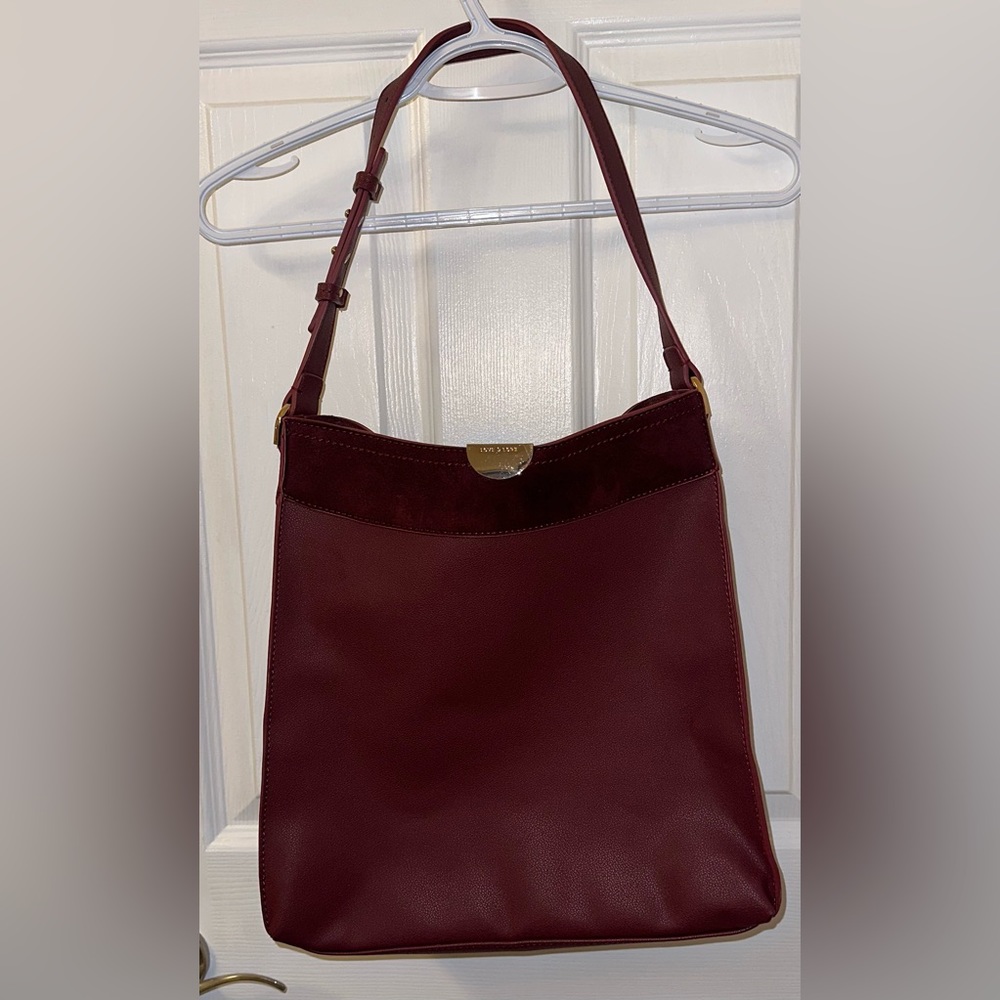 Indigo Burgundy Leather Tote Bag